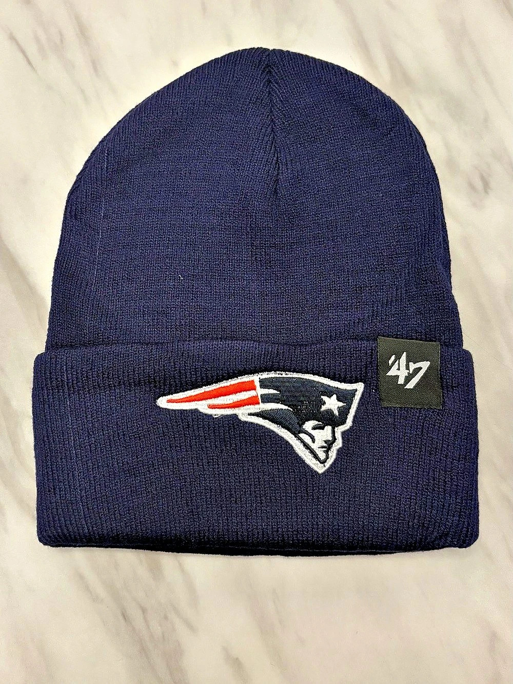 New England Patriots Navy Blue Knit Cuffed Beanie Hat NWOT